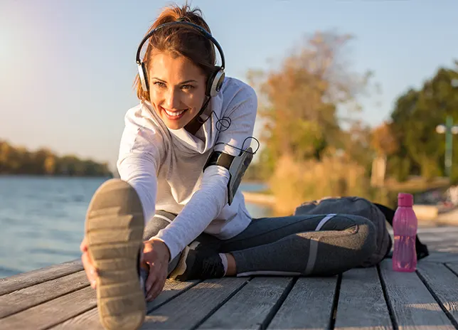 woman stretching